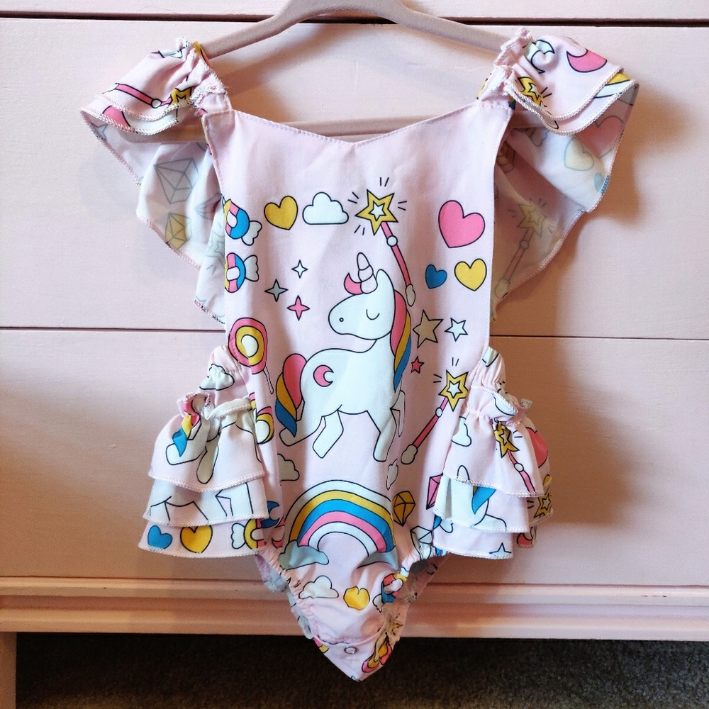 Baby girl Pink Unicorn Romper